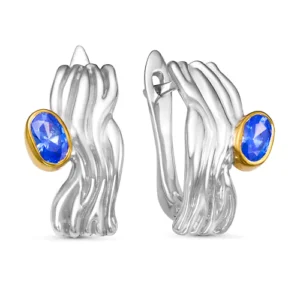 Серьги из серебра 925 с фианитами