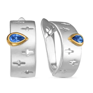 Серьги из серебра 925 с фианитами