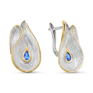 Серьги из серебра 925 с фианитами