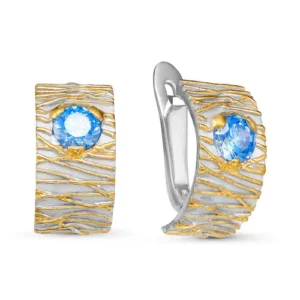 Серьги из серебра 925 с фианитами