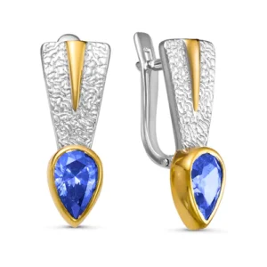 Серьги из серебра 925 с фианитами