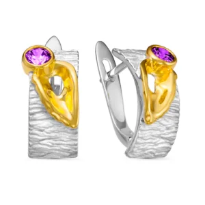 Серьги из серебра 925 с фианитами