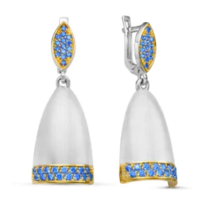 Серьги из серебра 925 с фианитами