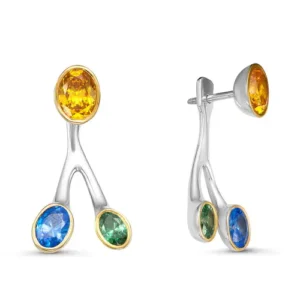 Серьги из серебра 925 с фианитами