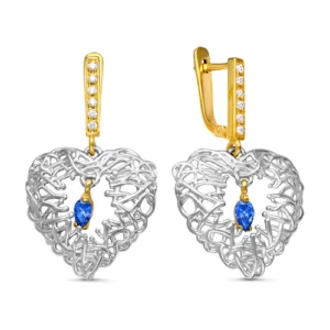 Серьги из серебра 925 с фианитами