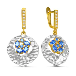 Серьги из серебра 925 с фианитами