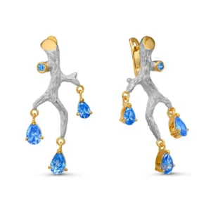 Серьги из серебра 925 с фианитами