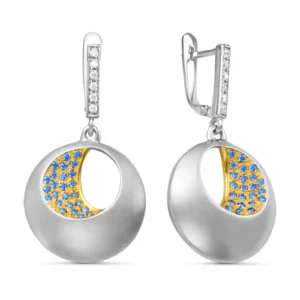 Серьги из серебра 925 с фианитами