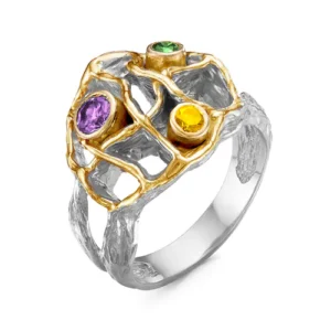 Кольцо из серебра 925 с фианитами