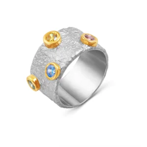 Кольцо из серебра 925 с фианитами