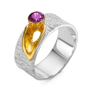 Кольцо из серебра 925 с фианитами