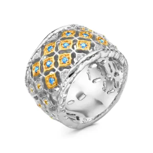 Кольцо из серебра 925 с фианитами