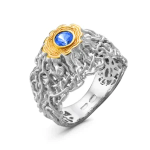 Кольцо из серебра 925 с фианитами